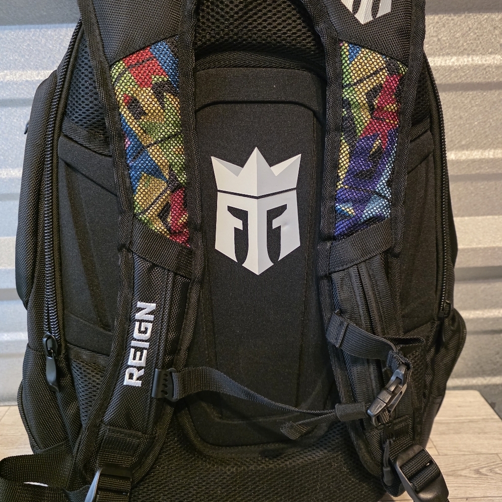 Reign Black Backpack with Vibrant Accents - Picture 8 of 9